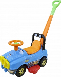 Джип-каталка с ручкой - №2, голубой (Полесье, п-62932)